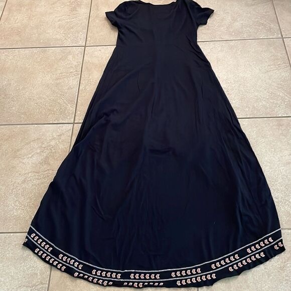 Johnny Was Short Sleeves Maxi Dress - Black - Size: Small - Picture 5 of 8